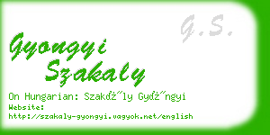 gyongyi szakaly business card